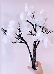 Magnolia gren i hvid 45 cm - kunstigt 
