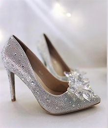 Cinderella stiletter i sølv