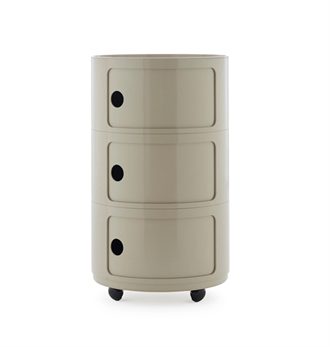 Componibili - beige med 3.rum - ø42 m. hjul - Kartell