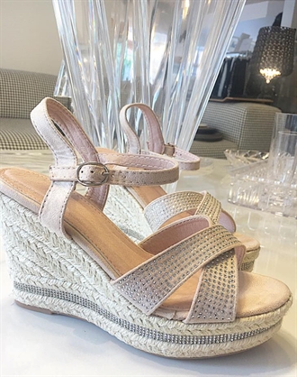 Alba wedges i beige med similisten 